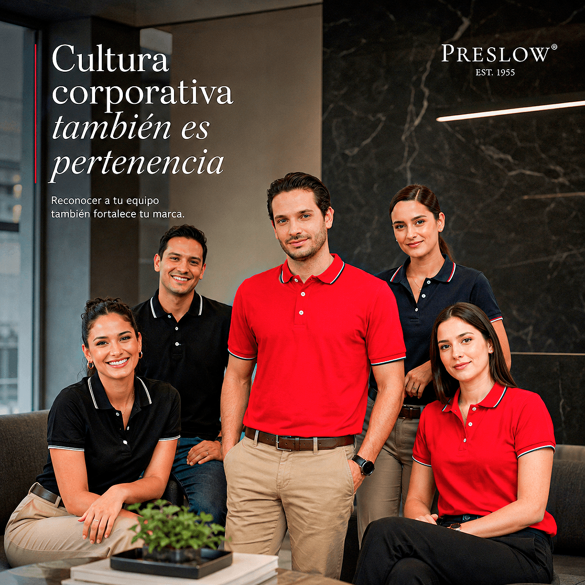Línea de polos corporativas Preslow